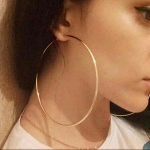*18k gold plated big hoop women’s earrings